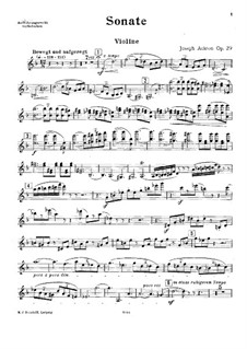Violin Sonata No.1, Op.29: Партия скрипки by Иосиф Ахрон