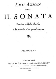 Piano Sonata No.2: Piano Sonata No.2 by Emil Axman