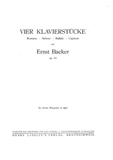 4 Klavierstücke: 4 Klavierstücke by Ernst Baeker