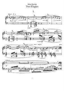 Two Elegies, Sz.41 Op.8b: Для фортепиано by Бела Барток