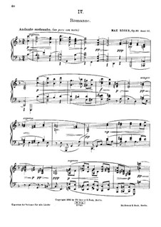 Из моего дневника, Op.82: Тетрадь III, No.4-6 by Макс Регер