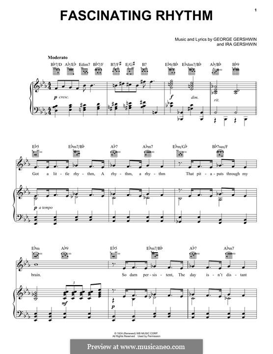 Fascinating Rhythm (from Rhapsody in Blue): Для голоса и фортепиано (или гитары) by Джордж Гершвин