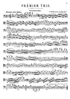 Фортепианное трио No.1 фа мажор, Op.15: Партия виолончели by Антон Рубинштейн