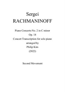 Концерт для фортепиано с оркестром No.2 до минор, Op.18: Version for piano – movement II by Сергей Рахманинов