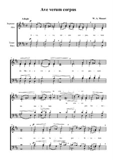 Ave verum corpus, K.618: Вокальная партитура by Вольфганг Амадей Моцарт