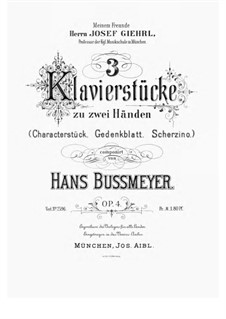 3 Klavierstücke, Op.4: 3 Klavierstücke by Hans Bussmeyer