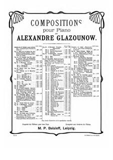 Три миниатюры для фортепиано, Op.42: No.3 Valse by Александр Глазунов