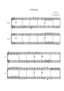 Minuetto in C. Piano 4 hands: Minuetto in C. Piano 4 hands by Леопольд Моцарт