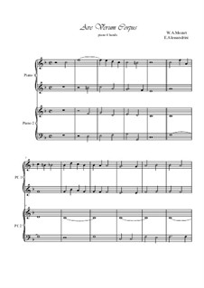 Ave verum corpus, K.618: Для фортепиано в 4 руки by Вольфганг Амадей Моцарт