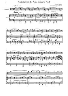 Концерт для фортепиано с оркестром No.2 си-бемоль мажор, Op.83: Movement III. Version for cello and piano by Иоганнес Брамс