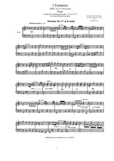 Тридцать шесть фантазий для клавесина, TWV 33: Fantasies No.17-18 by Георг Филипп Телеманн