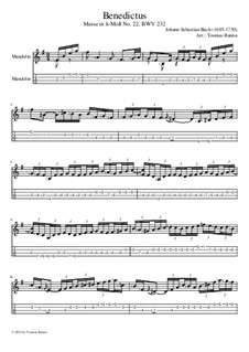 Benedictus: For mandolin by Иоганн Себастьян Бах