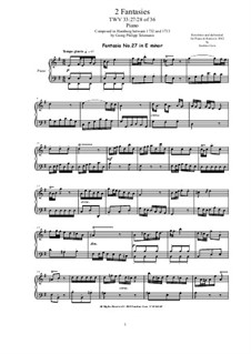 Тридцать шесть фантазий для клавесина, TWV 33: Fantasies No.27-28 by Георг Филипп Телеманн