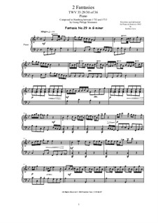 Тридцать шесть фантазий для клавесина, TWV 33: Fantasies No.29-30 by Георг Филипп Телеманн