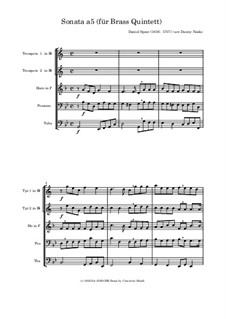 Соната ля минор для духового квинтета: Full score, parts by Дэниэл Спиер