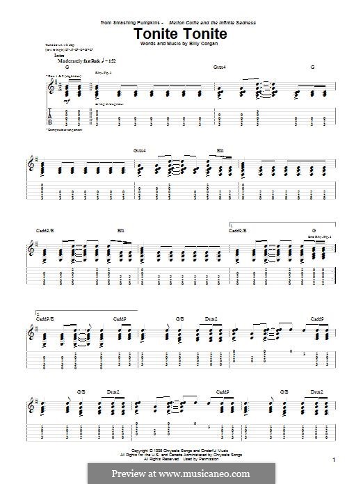 Tonight, Tonight (The Smashing Pumpkins): Для гитары by Billy Corgan