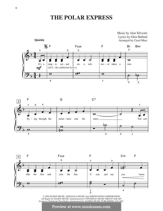 The Polar Express: Для фортепиано by Alan Silvestri, Glen Ballard