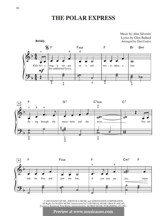 The Polar Express: Для фортепиано by Alan Silvestri, Glen Ballard