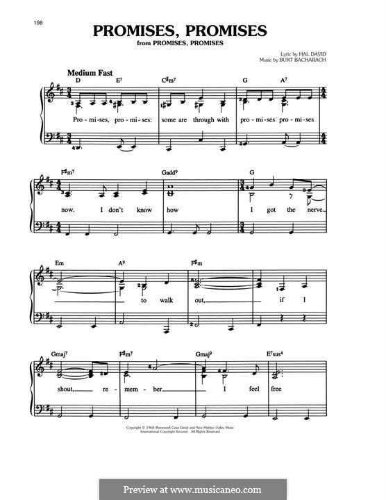 Promises, Promises: Для фортепиано by Burt Bacharach