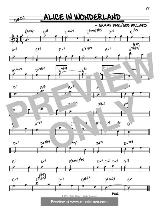 Alice in Wonderland (Bill Evans): Melody line (reharmonized version) by Bob Hilliard, Sammy Fain