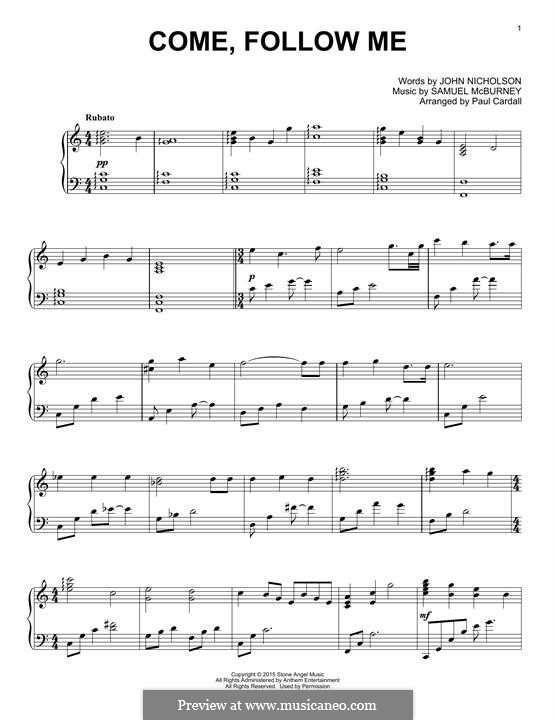 Come, Follow Me: Для фортепиано by Samuel McBurney