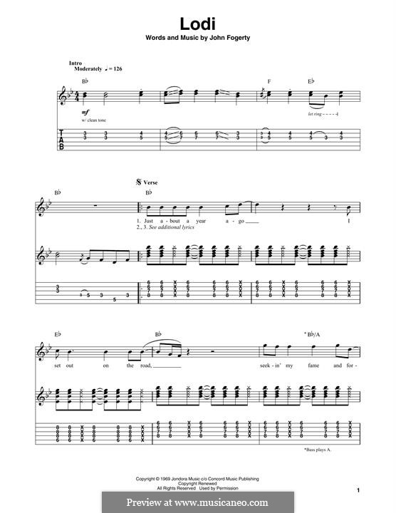 Lodi (Creedence Clearwater Revival): Для гитары by John C. Fogerty