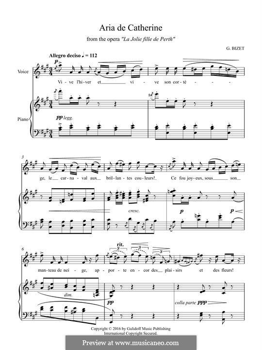Пертская красавица: Aria de Catherine by Жорж Бизе