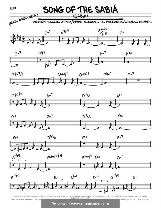 Song of the Sabiá (Sabiá): Мелодия by Antonio Carlos Jobim