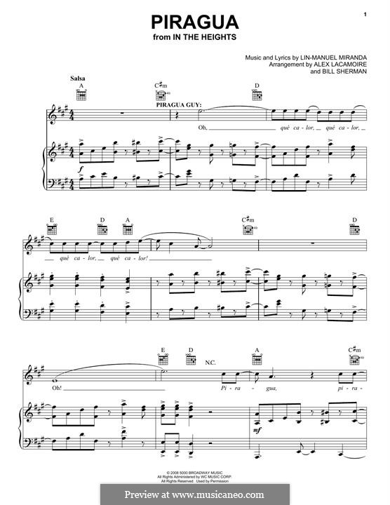 Piragua (from In The Heights): Для голоса и фортепиано (или гитары) by Lin-Manuel Miranda
