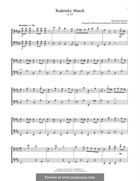 Марш Радецкого, Op.228: For two cellos (Mr & Mrs Cello) by Иоганн Штраус (отец)