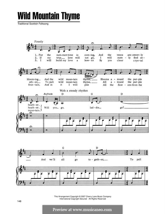 Дикий горный тимьян: Для голоса и фортепиано (или гитары) by folklore
