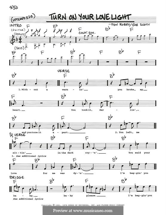 Turn on Your Love Light (Bobby 'Blue' Bland): Мелодия by Don Robey, Joe Scott