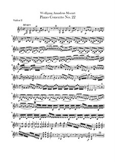 Концерт для фортепиано с оркестром No.22 ми-бемоль мажор, K.482: Партия II скрипки by Вольфганг Амадей Моцарт