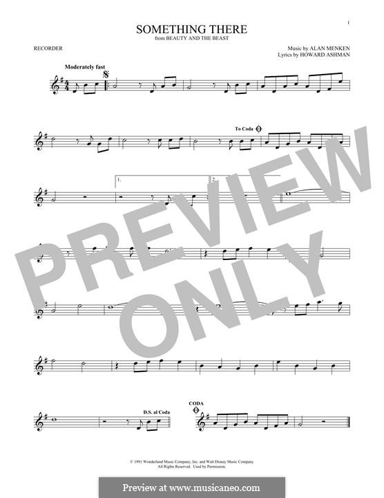 Something There (from Beauty and the Beast): Для блокфлейты by Alan Menken