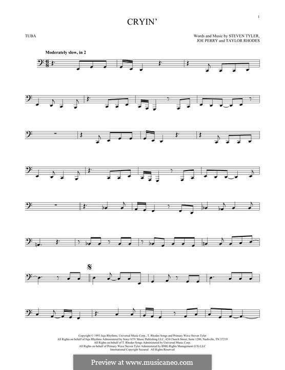Cryin' (Aerosmith): For tuba by Joe Perry, Steven Tyler, Taylor Rhodes