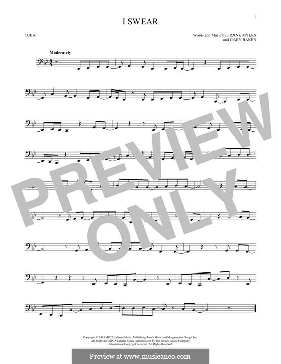 I Swear: For tuba by Frank J. Myers, Gary Baker