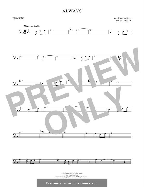 Always: For trombone by Ирвинг Берлин