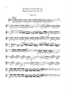 Концерт для фортепиано с оркестром No.27 си-бемоль мажор, K.595: Скрипка II by Вольфганг Амадей Моцарт
