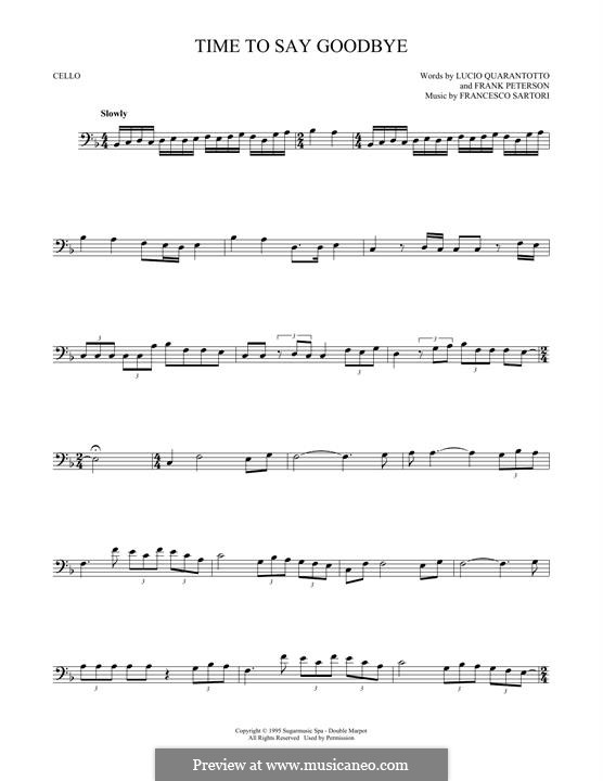 Time to Say Goodbye (Con te partirò): Для виолончели by Francesco Sartori