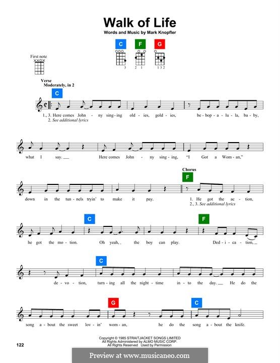 Walk of Life (Dire Straits): Для укулеле by Mark Knopfler