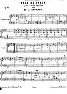 Салонный вальс, Op.62: Для фортепиано by Manuel Gregorio Tavarez