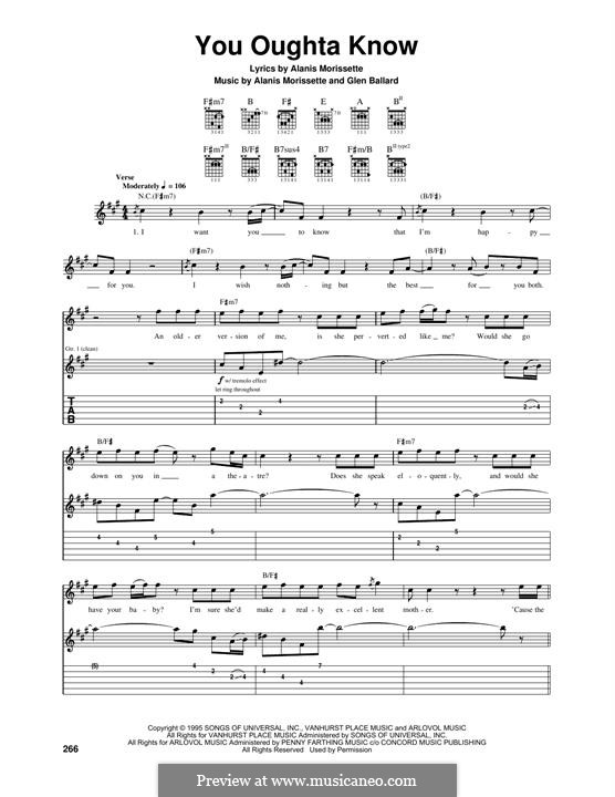 You Oughta Know: Гитарная табулатура by Glen Ballard