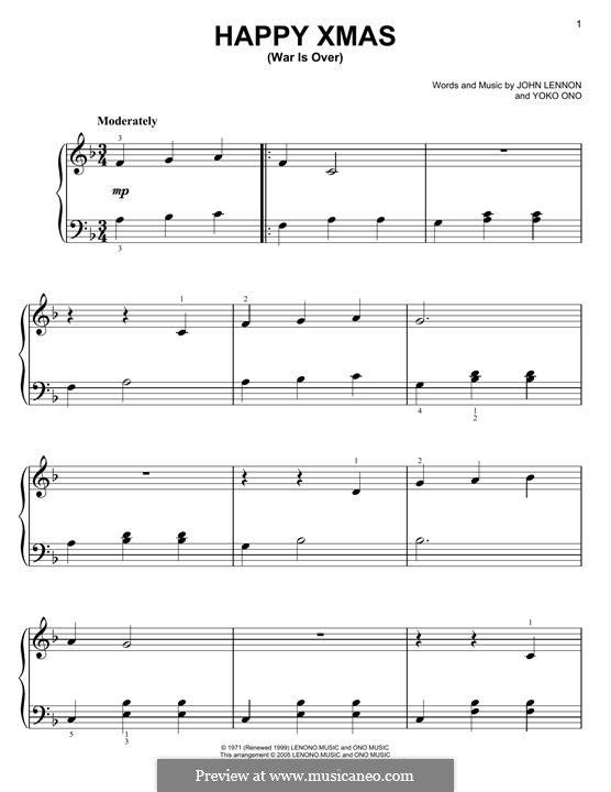 Piano version: Для одного исполнителя by John Lennon, Yoko Ono
