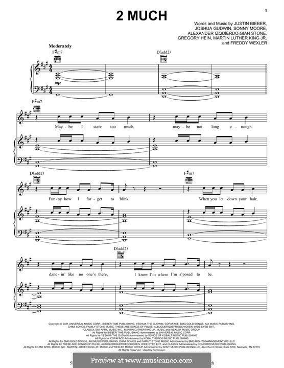 2 Much (Justin Bieber): 2 Much (Justin Bieber) by Freddy Wexler