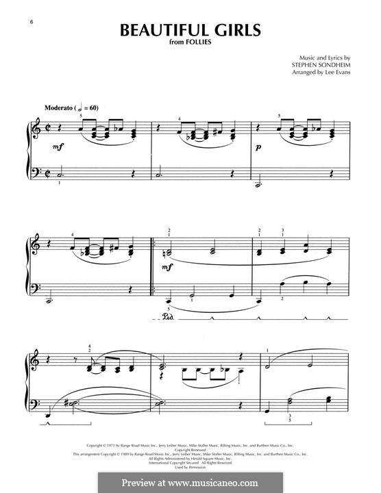 Beautiful Girls: Для фортепиано by Stephen Sondheim