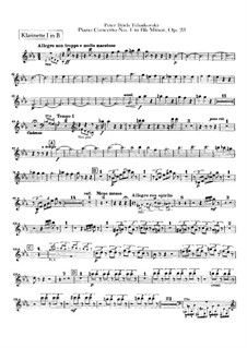 Концерт для фортепиано с оркестром No.1 си-бемоль минор, TH 55 Op.23: Партии кларнетов by Петр Чайковский