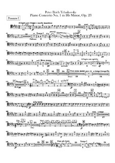 Концерт для фортепиано с оркестром No.1 си-бемоль минор, TH 55 Op.23: Партии тромбонов by Петр Чайковский