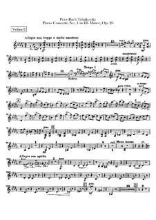 Концерт для фортепиано с оркестром No.1 си-бемоль минор, TH 55 Op.23: Партия вторых скрипок by Петр Чайковский