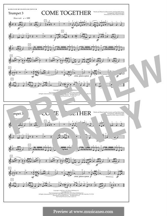Come Together (The Beatles) Marching Band Version: Trumpet 3 part by John Lennon, Paul McCartney
