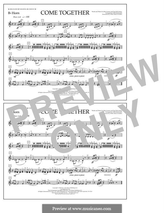 Come Together (The Beatles) Marching Band Version: Bb Horn part by John Lennon, Paul McCartney